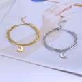 Außenhandel grenzüberschreitende Netto Red Festival-Stil Stars und Mond Gold Multi-Layer Business Ladies Bracelets